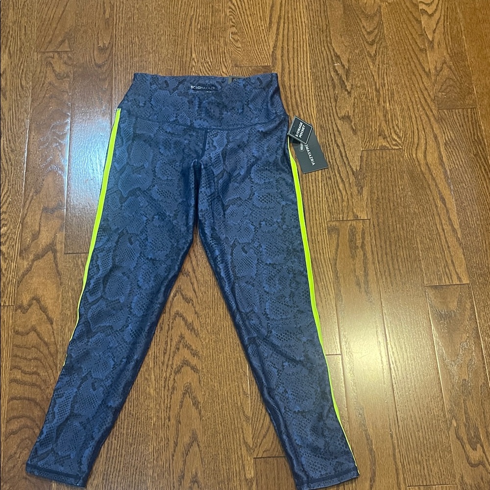 BCBGMaxAzria Blue Snakeskin Leggings